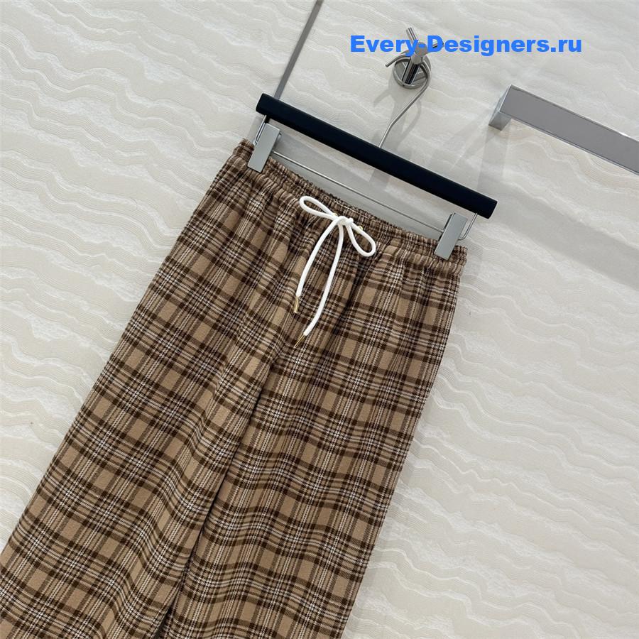 Ce1i*e wool checked straight-leg pants