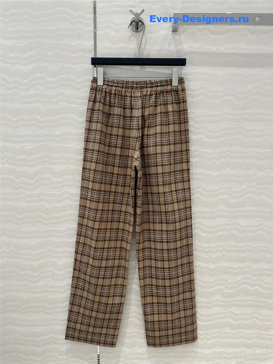 Ce1i*e wool checked straight-leg pants