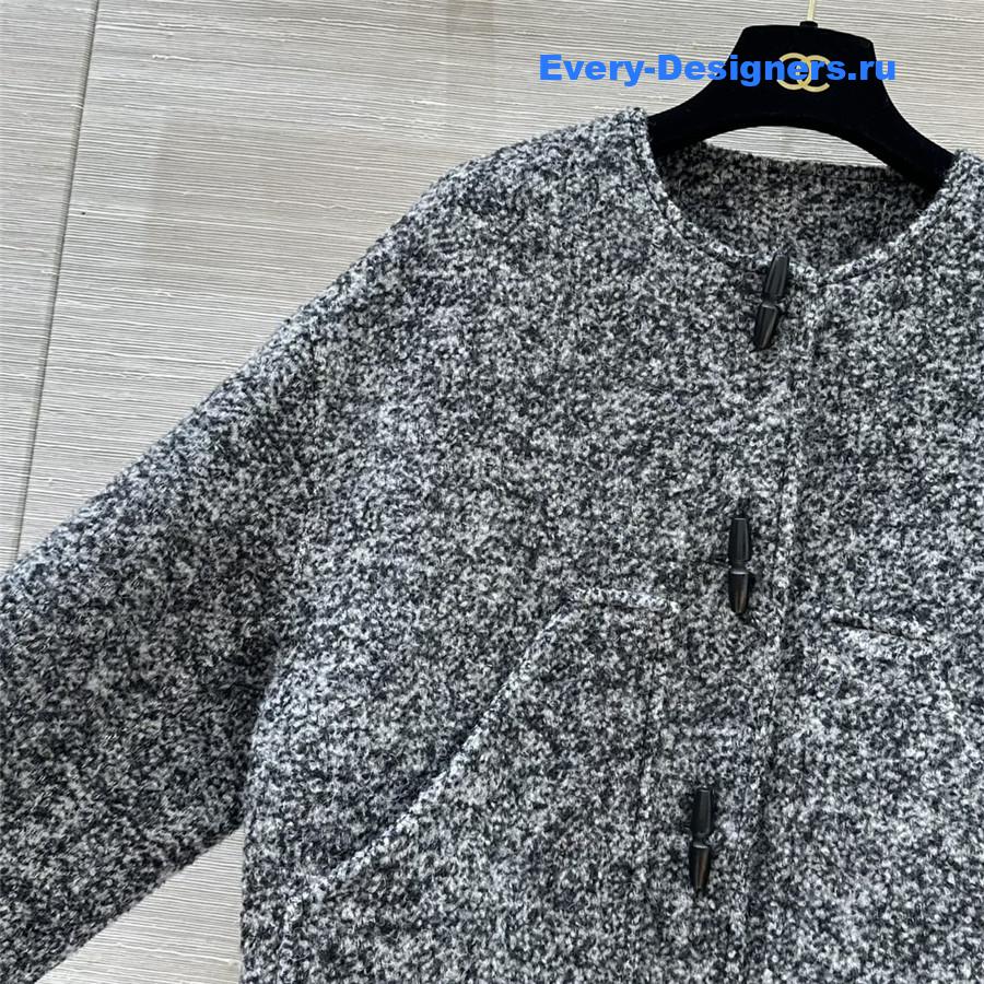 Jil sander horn button short coat in grey