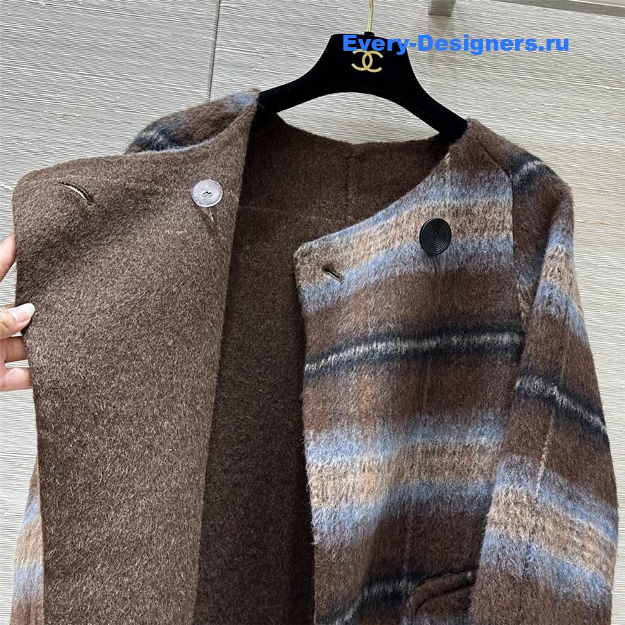 Jil sander check collar coat