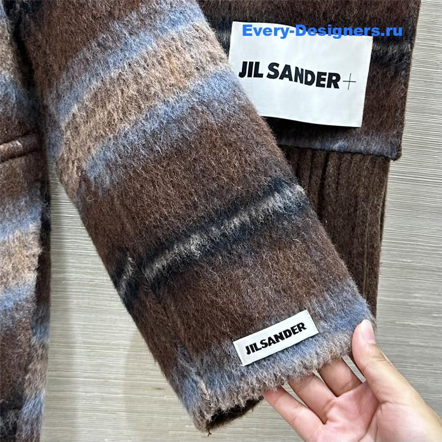 Jil sander check collar coat