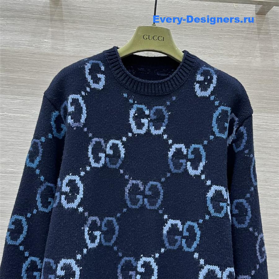 Gvc*1 gg jacquard sweater in navy