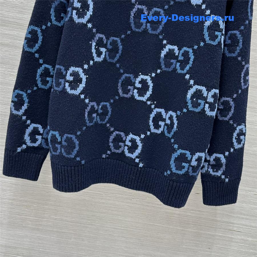 Gvc*1 gg jacquard sweater in navy