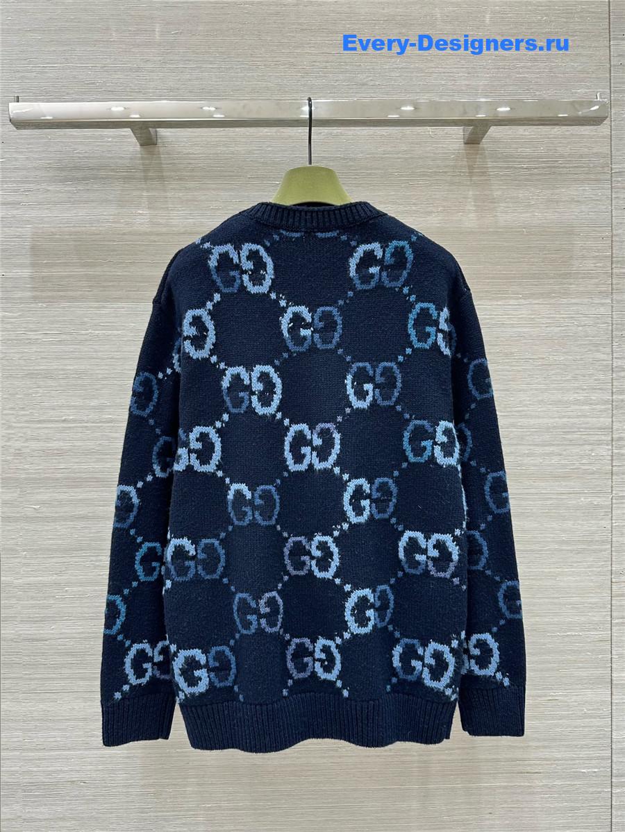 Gvc*1 gg jacquard sweater in navy