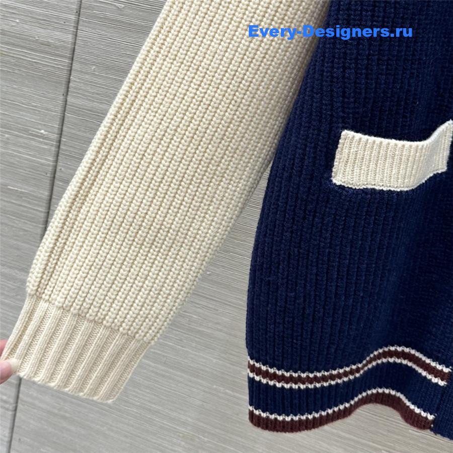 M1um1u v-neck cashmere cardigan coat