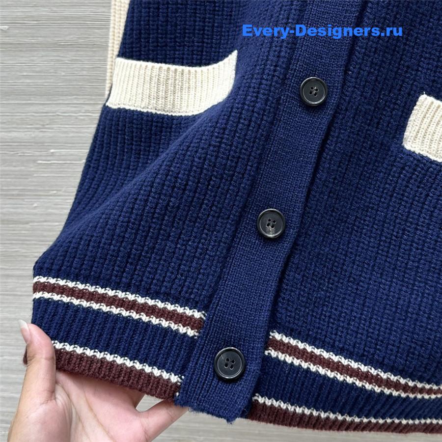 M1um1u v-neck cashmere cardigan coat