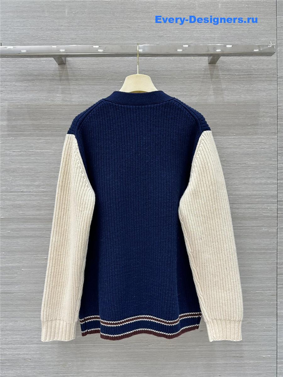 M1um1u v-neck cashmere cardigan coat