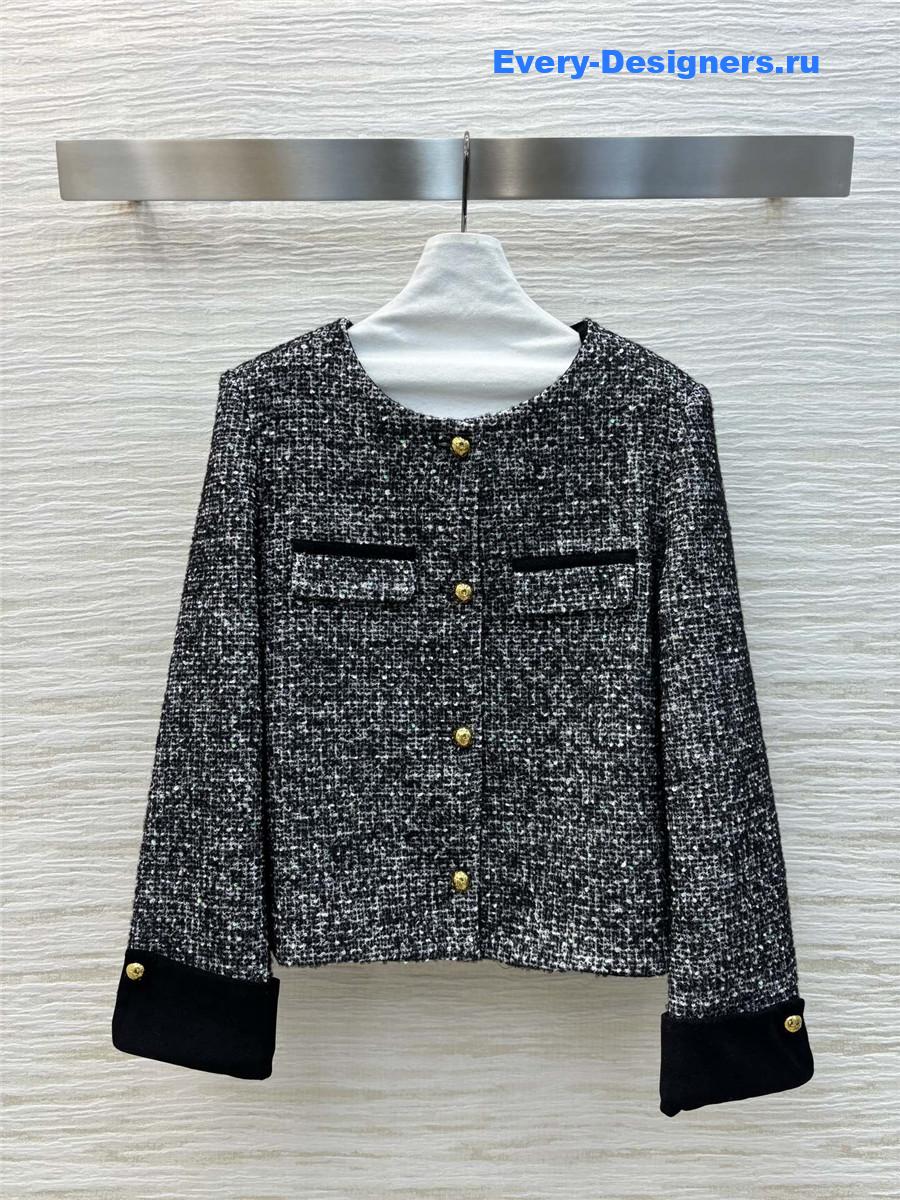 Ce1i*e crew neck cropped coat