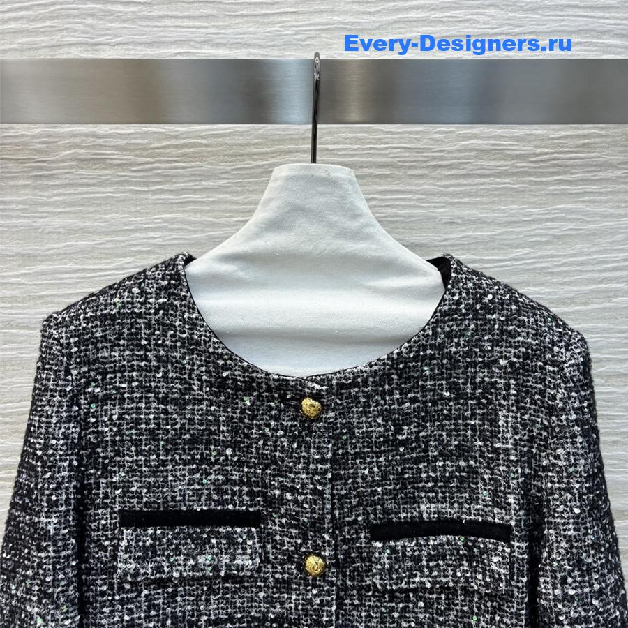 Ce1i*e crew neck cropped coat