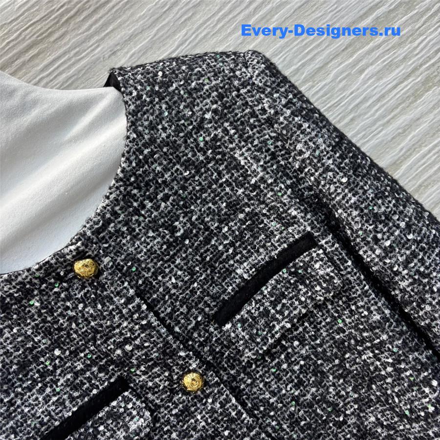 Ce1i*e crew neck cropped coat