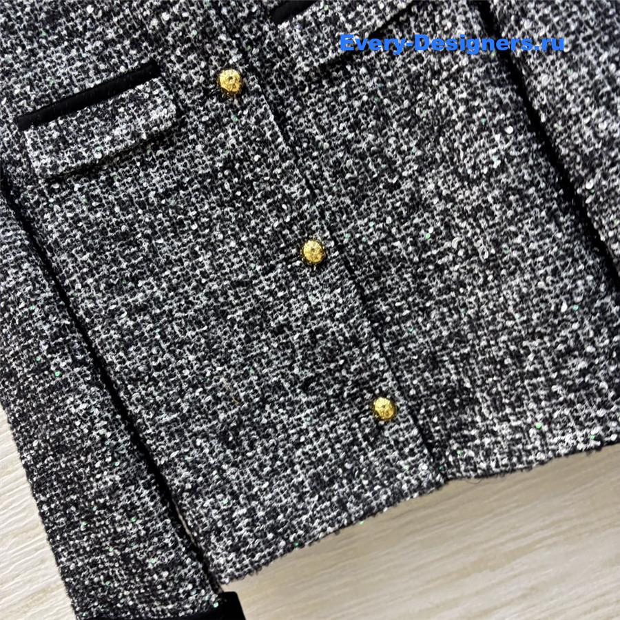 Ce1i*e crew neck cropped coat