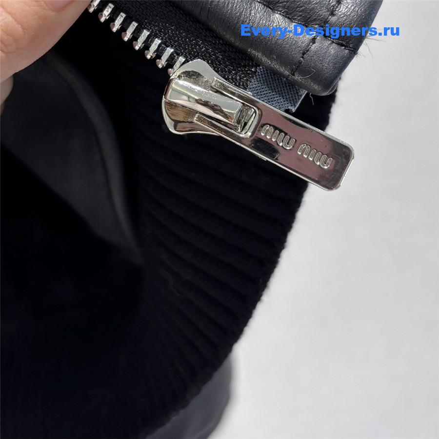 M1um1u ribbed shearling coat