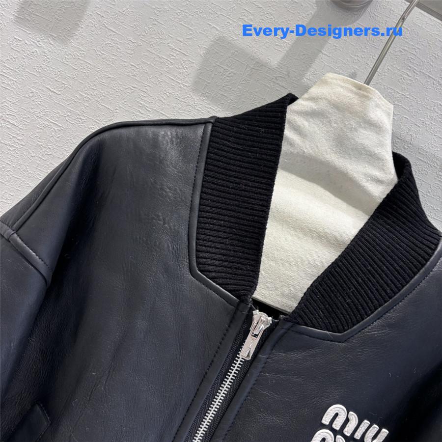 M1um1u ribbed shearling coat