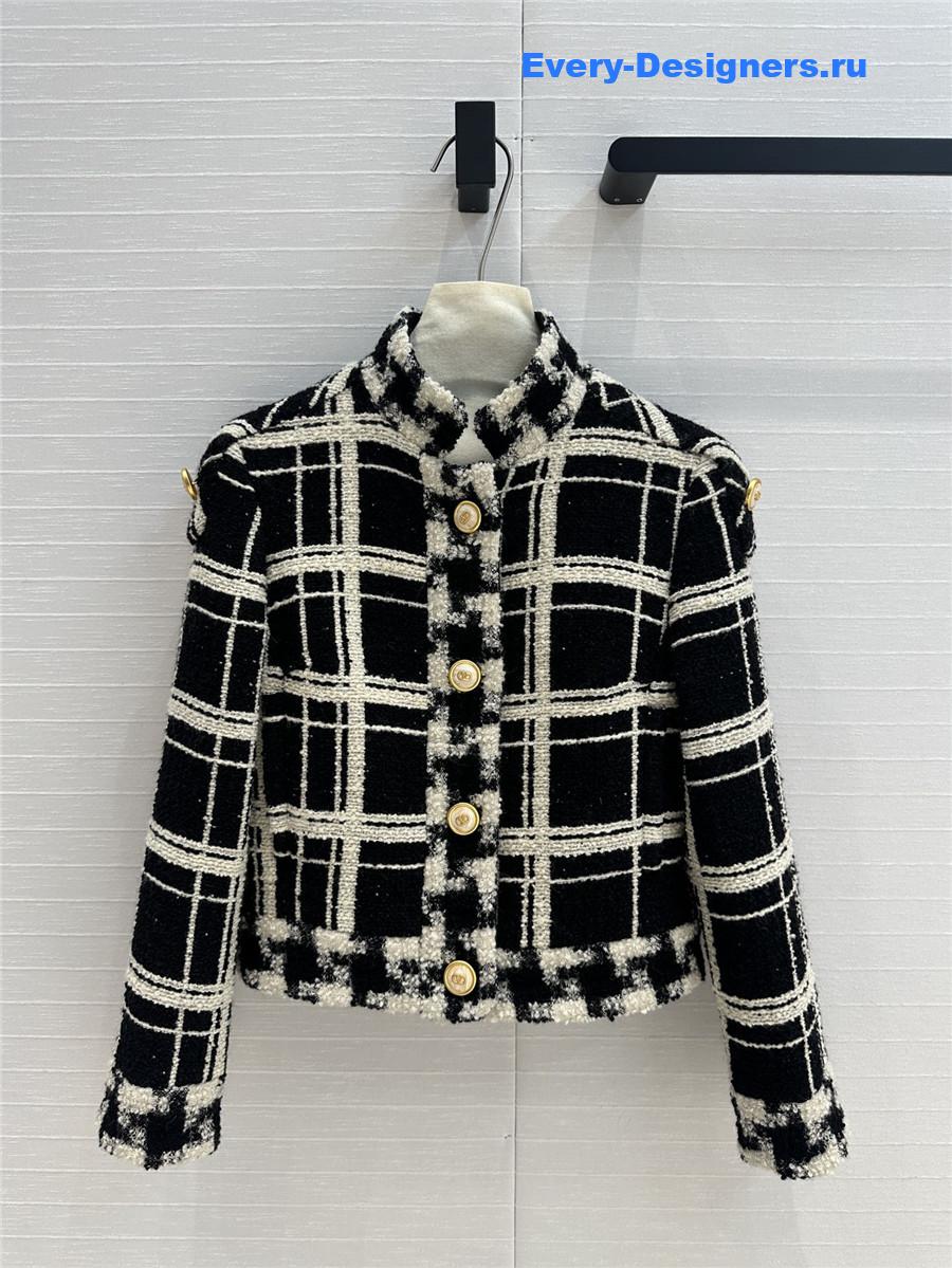 Va1e*ntin0 tweed stand collar jacket