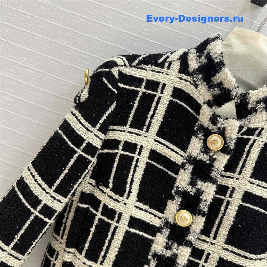 Va1e*ntin0 tweed stand collar jacket
