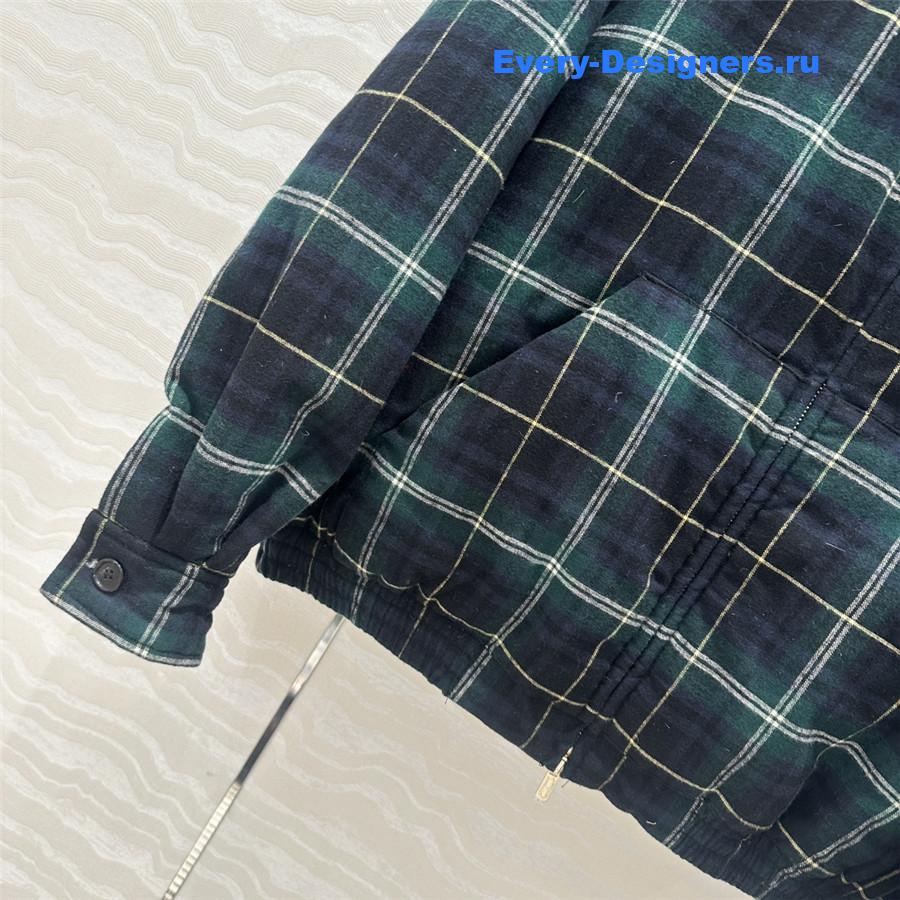 M1um1u check puffer jacket