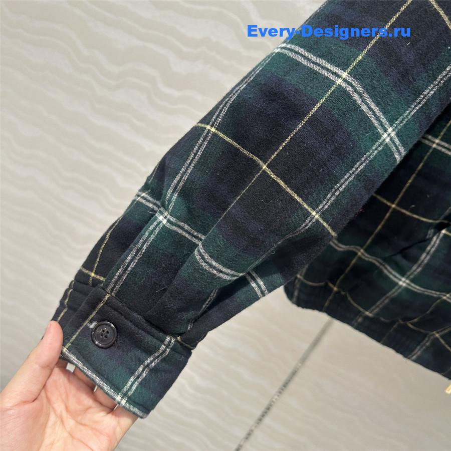 M1um1u check puffer jacket