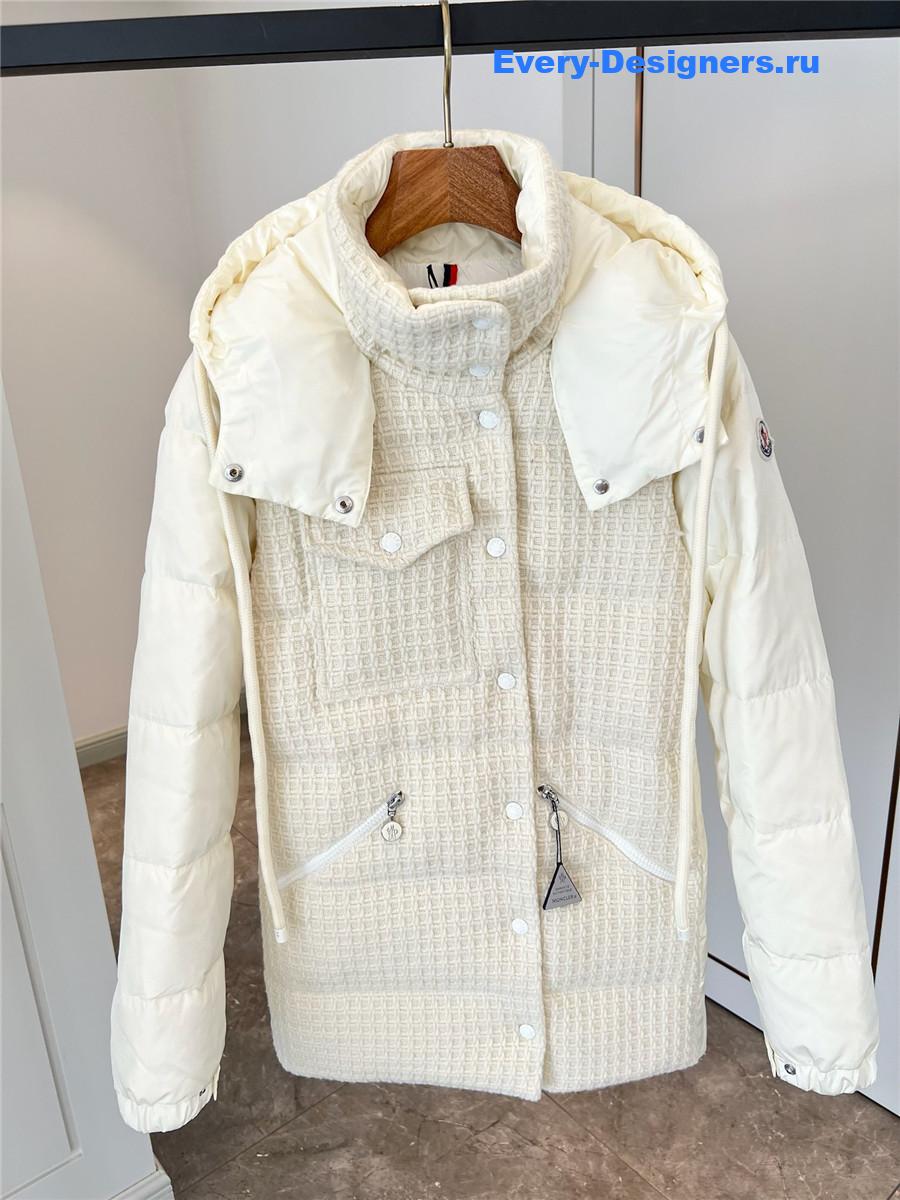 Moncler knitted patchwork down jacket