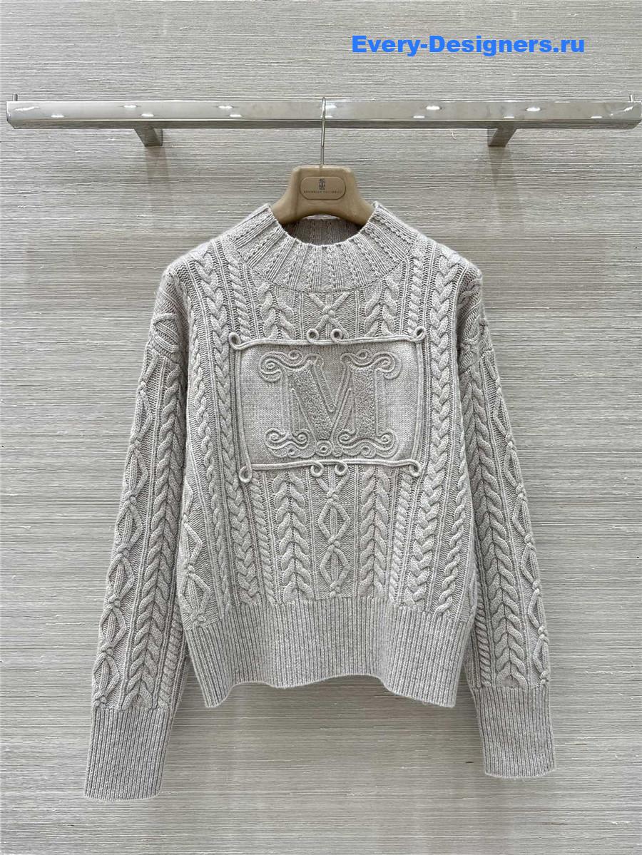 Vanitoo Grey Cable Cashmere Sweater