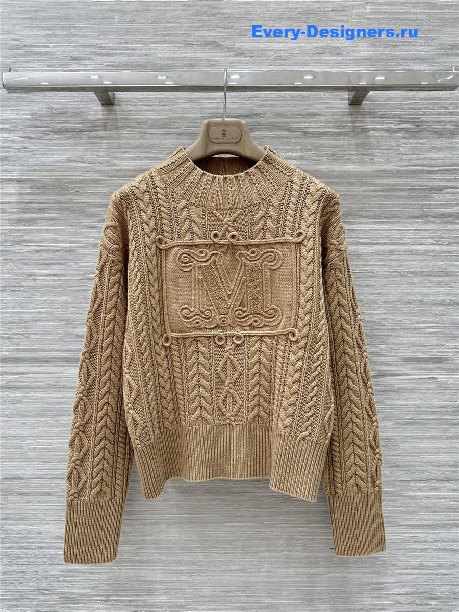 Vanitoo Brown Cable Cashmere Sweater