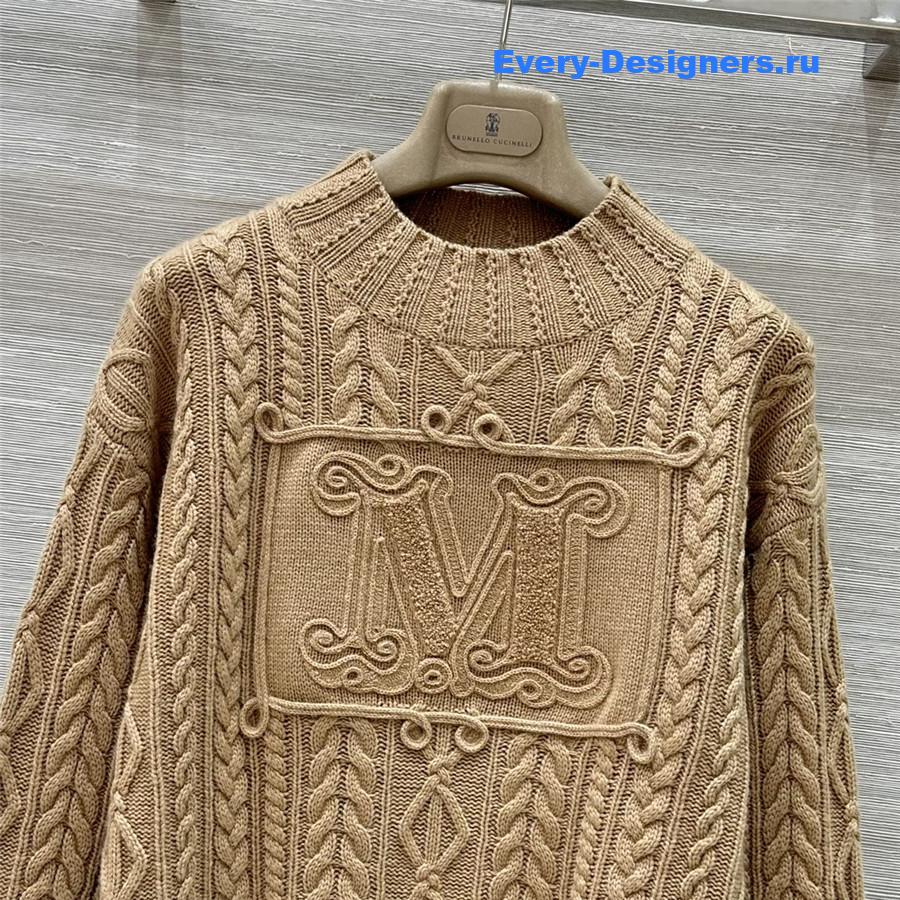 Vanitoo Brown Cable Cashmere Sweater