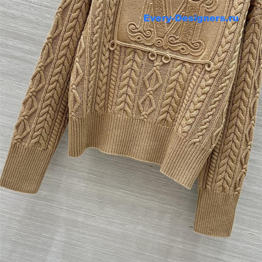 Vanitoo Brown Cable Cashmere Sweater