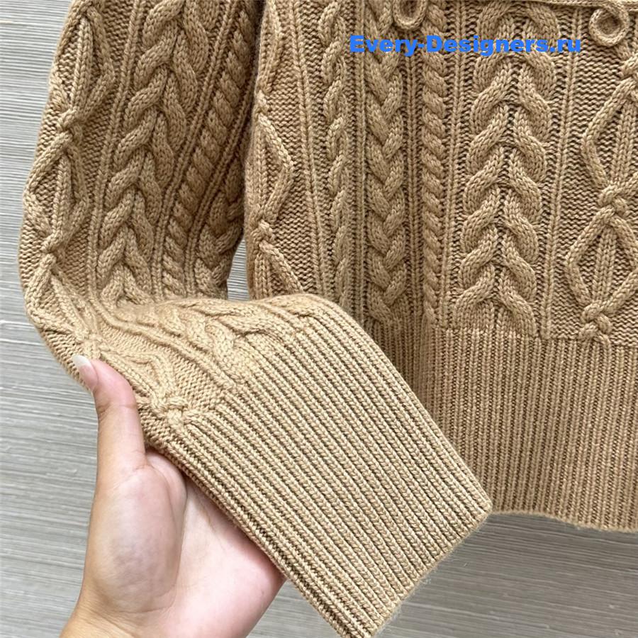 Vanitoo Brown Cable Cashmere Sweater