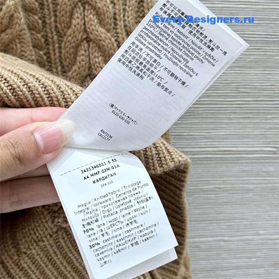 Vanitoo Brown Cable Cashmere Sweater