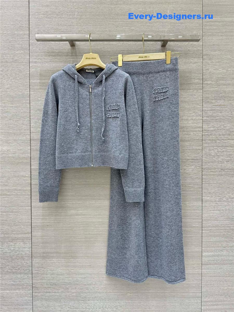 M1um1u zipper jacket + pants set