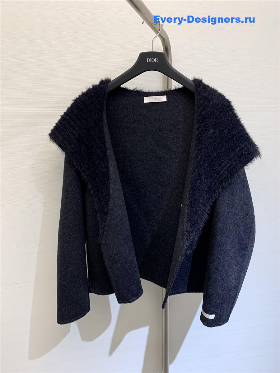 Chloé Navy collar wool coat