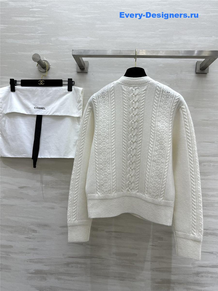 Ch**el cable knit sweater white
