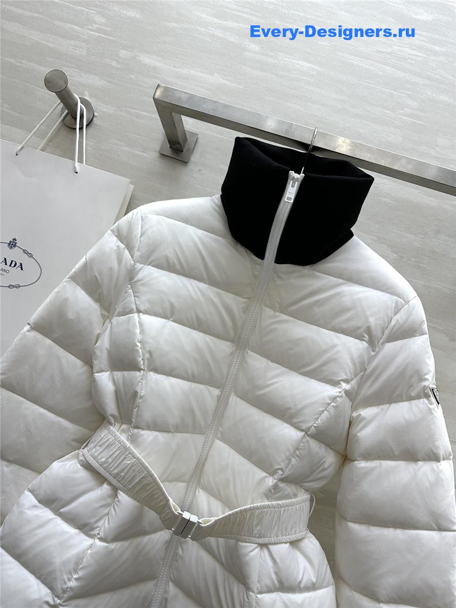 Pra*a waist lapel down jacket