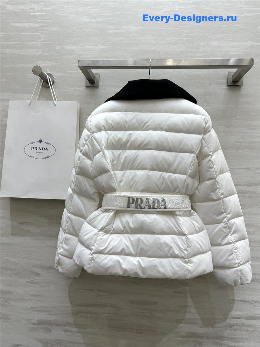 Pra*a waist lapel down jacket