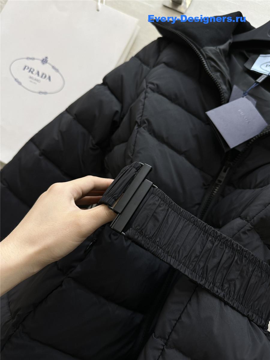 Pra*a waist lapel down jacket