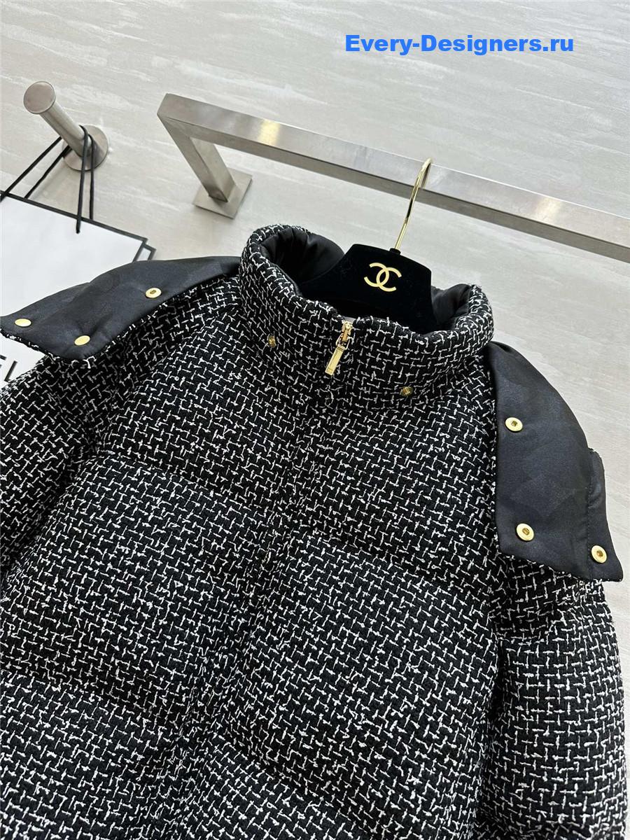 Ch**el snowflake woven down jacket