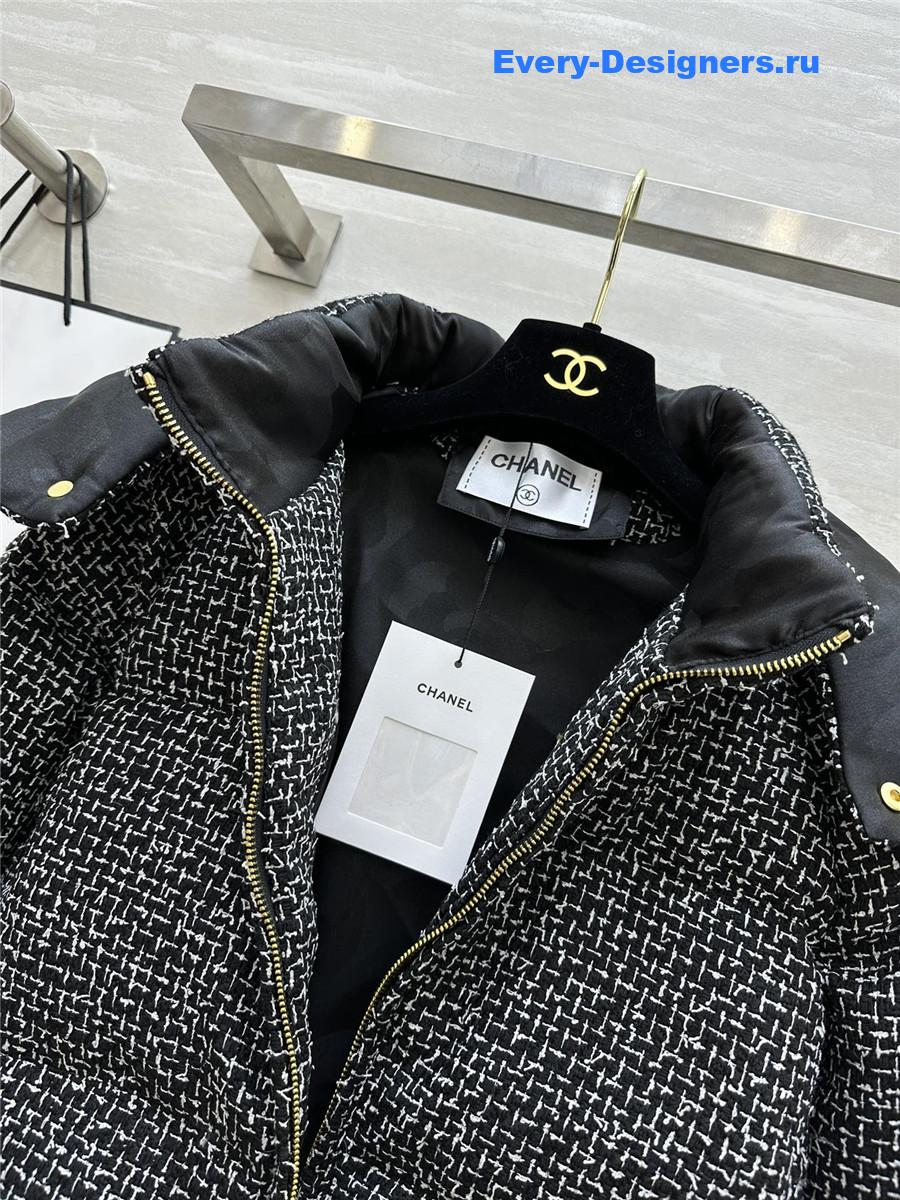 Ch**el snowflake woven down jacket