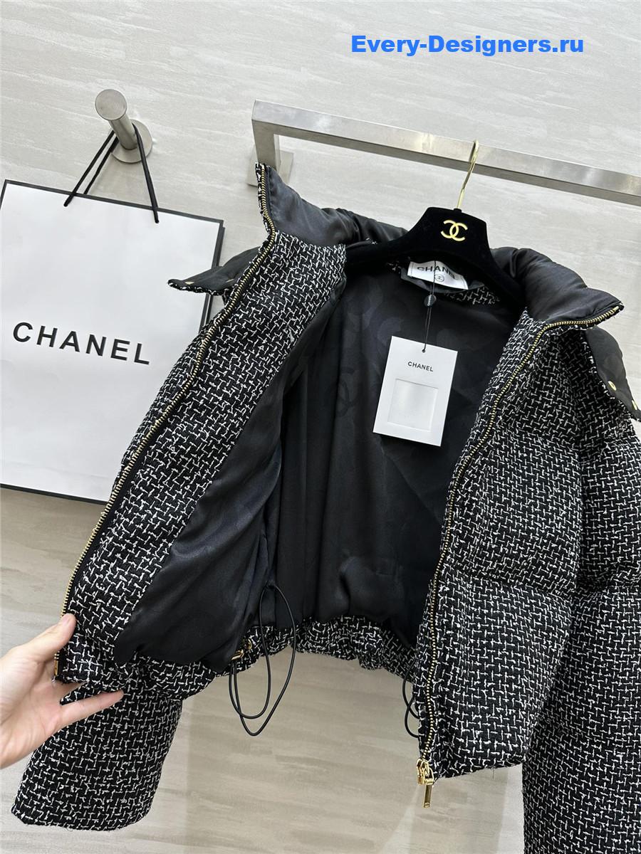 Ch**el snowflake woven down jacket