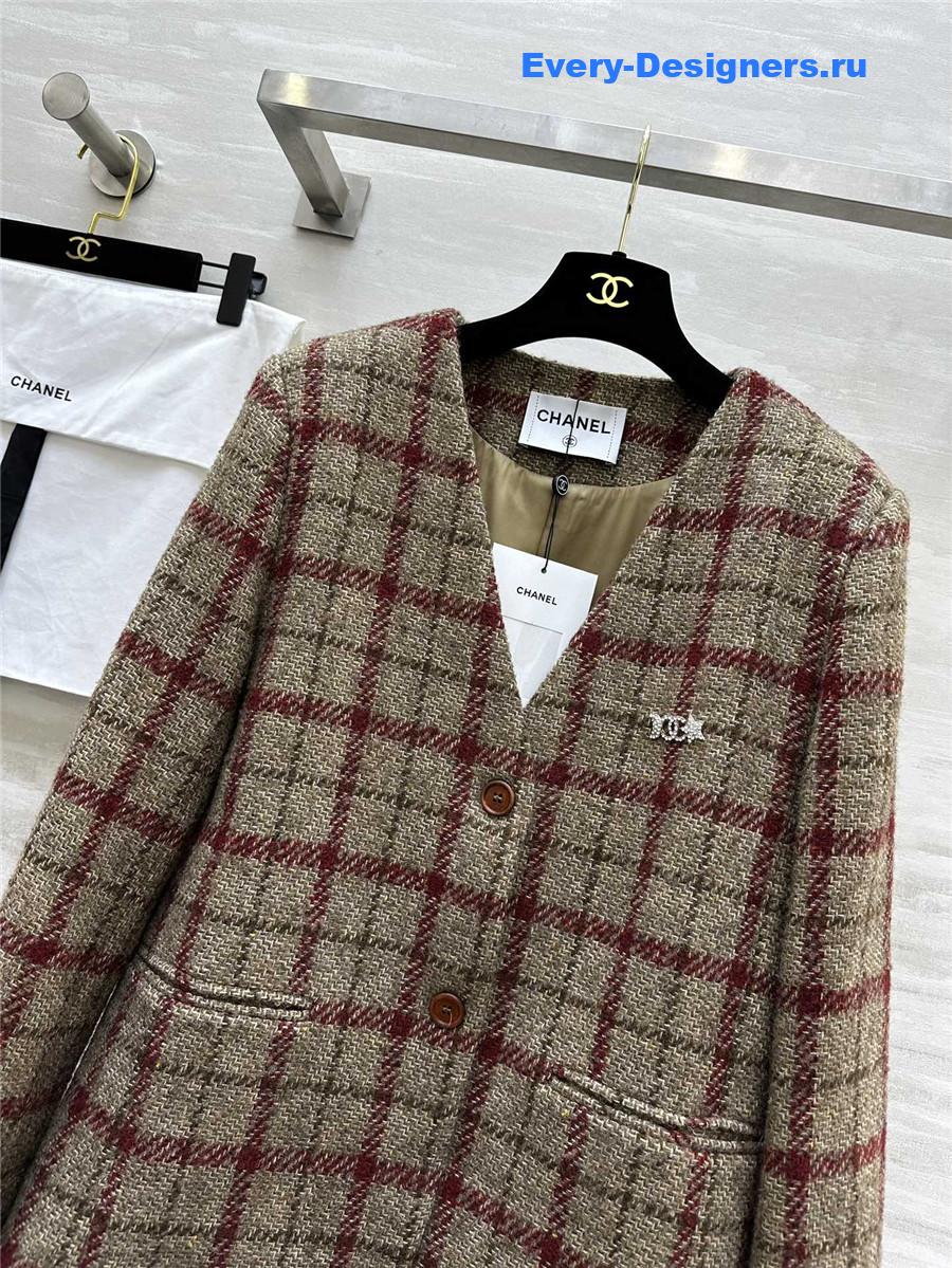 Ch**el v-neck wool blazer