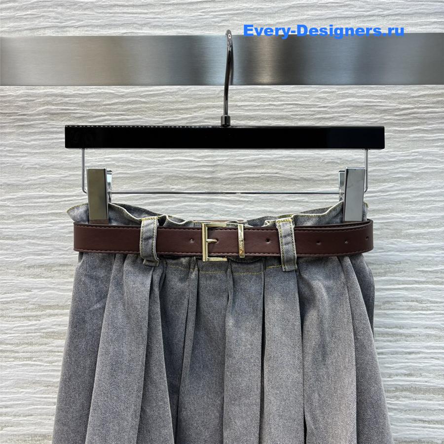 M1um1u belted pleated skirt