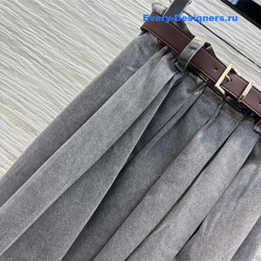 M1um1u belted pleated skirt