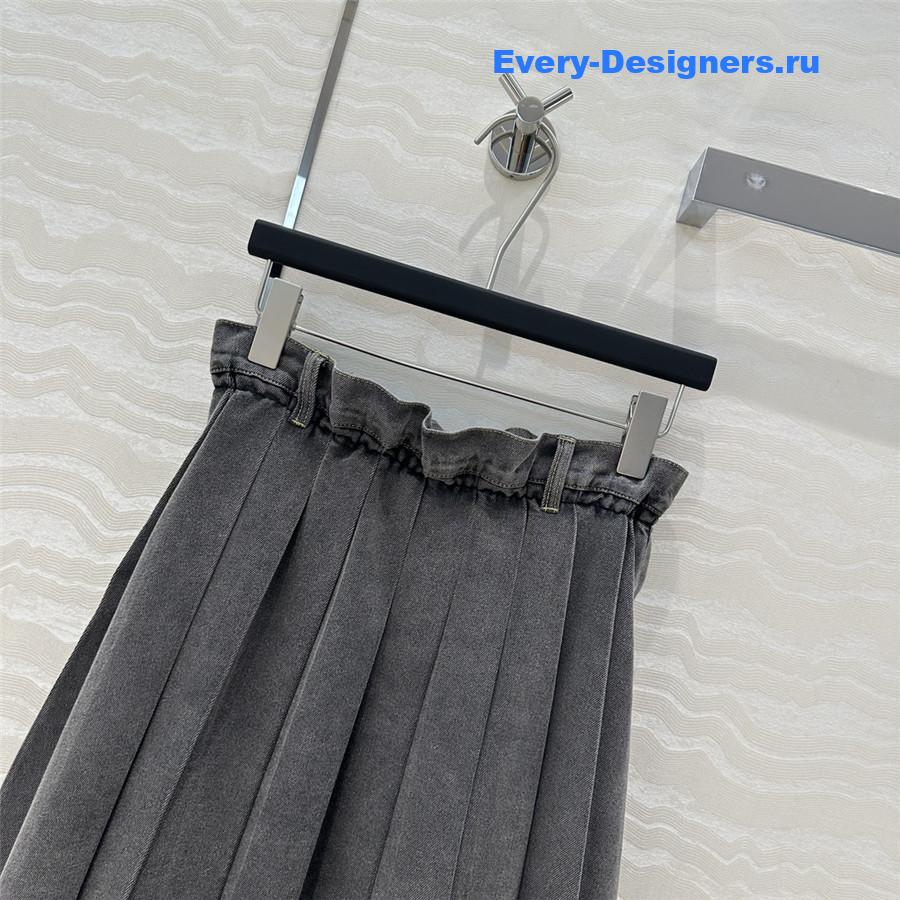 M1um1u waist pleated long skirt