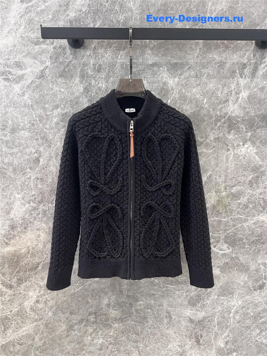 L0ew* jacquard cardigan coat