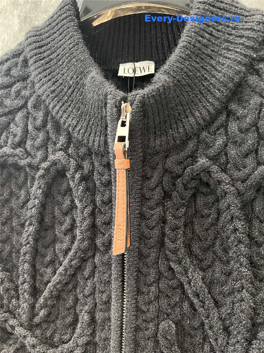 L0ew* jacquard cardigan coat