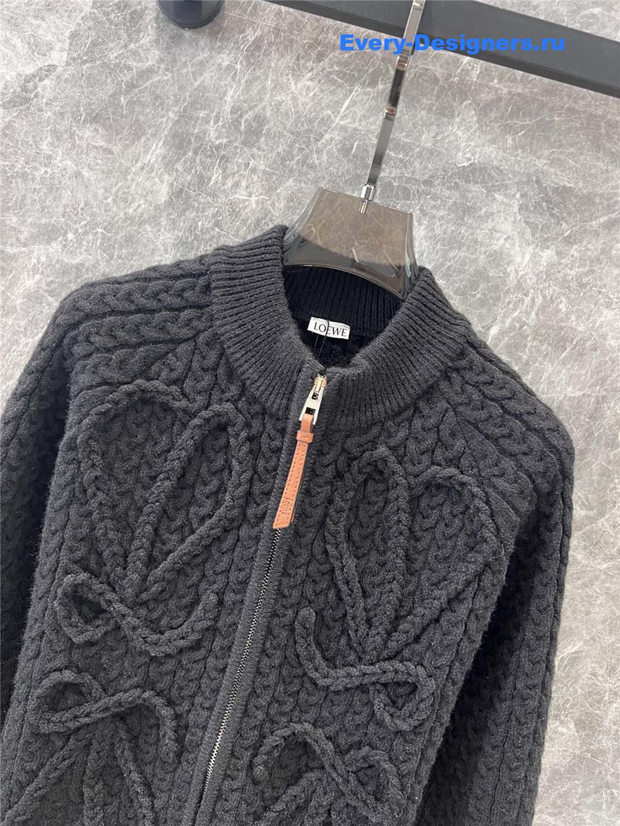 L0ew* jacquard cardigan coat