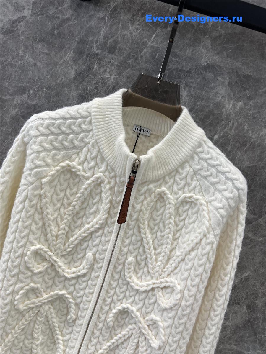 L0ew* jacquard cardigan coat