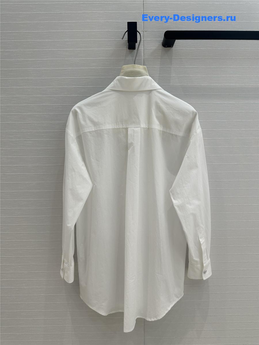 Ch**el sequin embroidered collar shirt