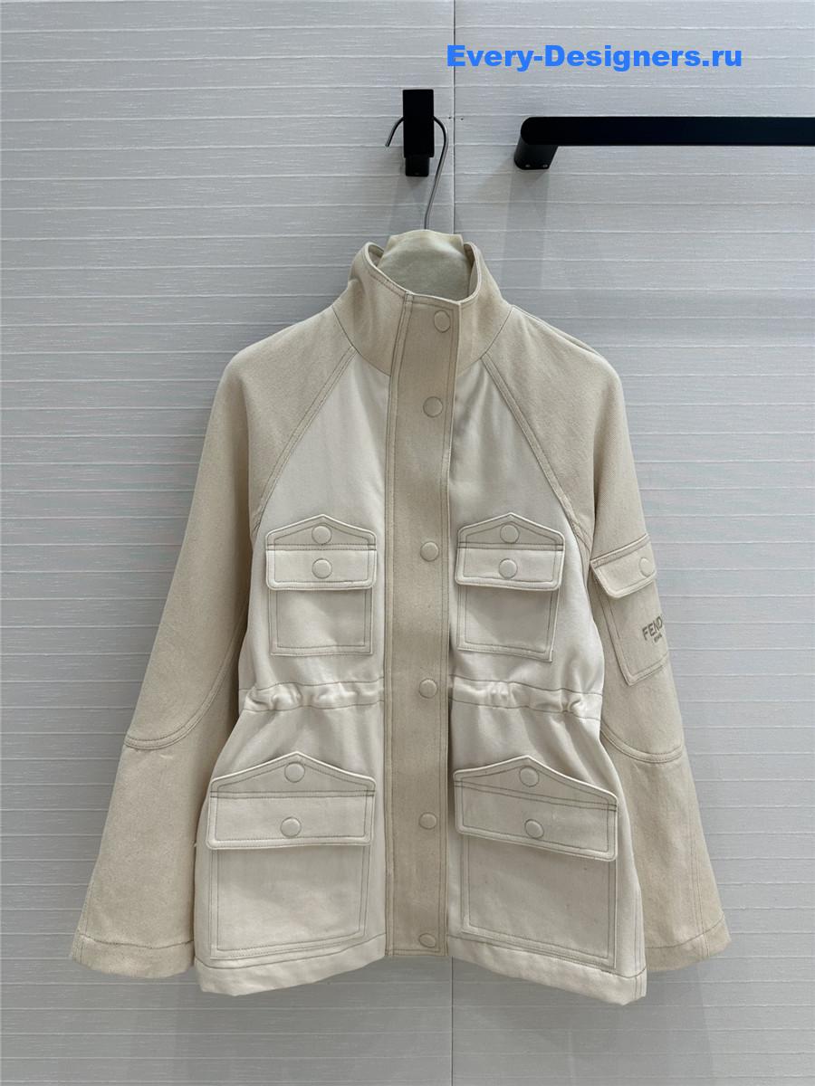 F**di cotton denim parka