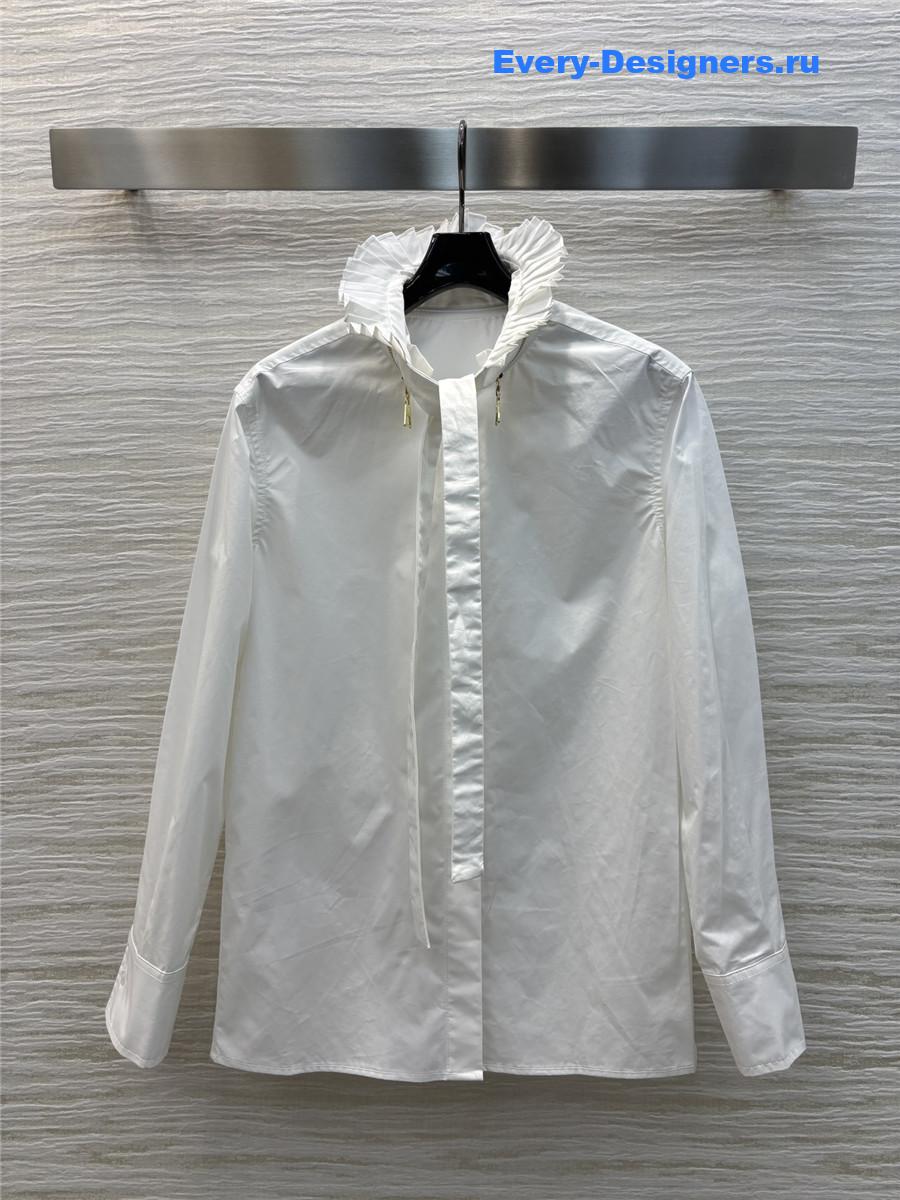 l0vis Vvtt0n lv stand collar ribbon shirt