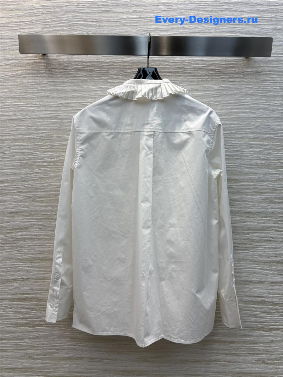 l0vis Vvtt0n lv stand collar ribbon shirt