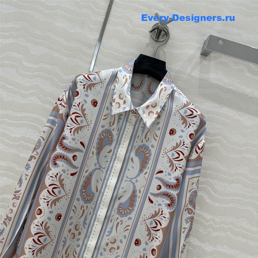H**me5 scarf print silk shirt